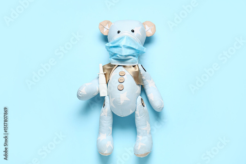 Teddy bear in medical mask ...