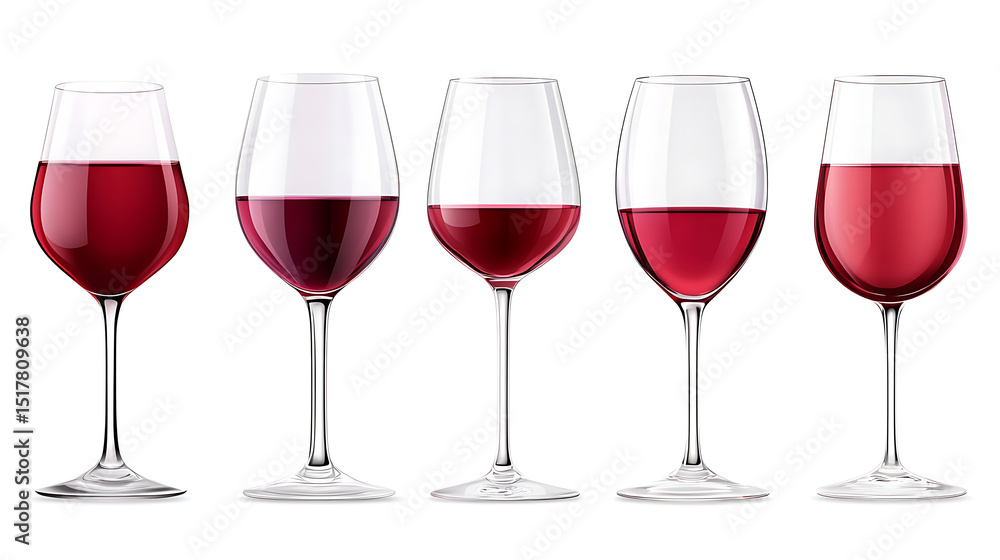 glasses of colorful wine isolated on white background glasses of colorful wine isolated on white background