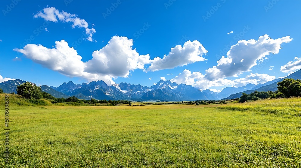 Obraz premium green grass and blue sky