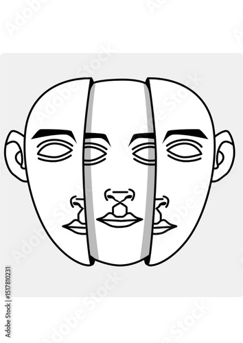 illustration of a human mask