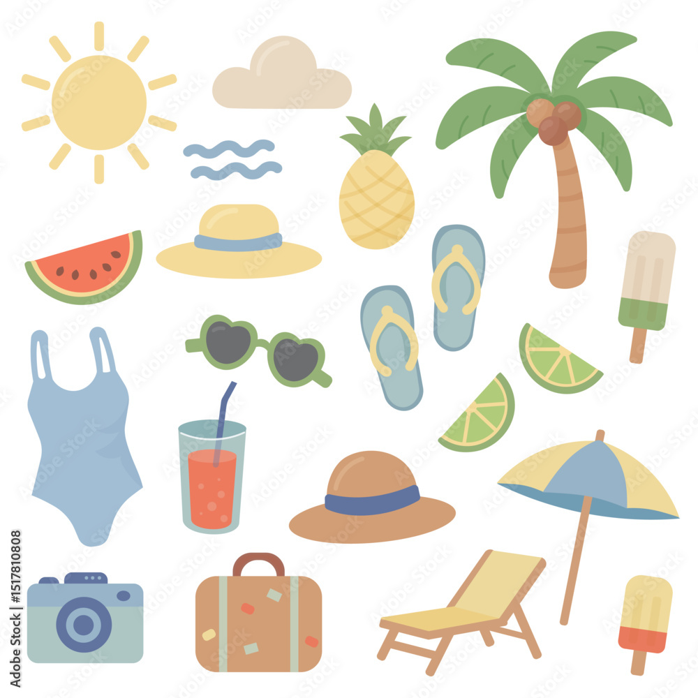 Summer Beach Vacation Objects Summer Beach Vacation Objects