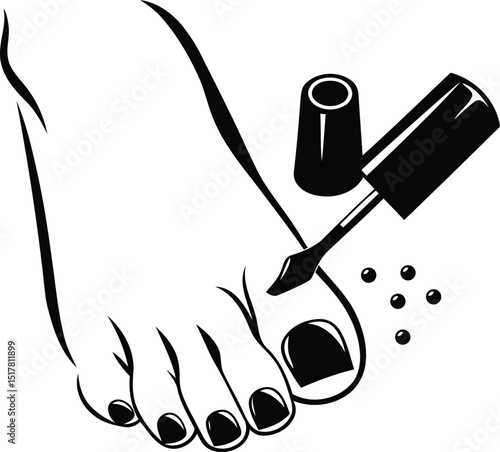 Stylish showing a pedicure premium quality line art vector, showing a pedicure silhouette vector illustration design