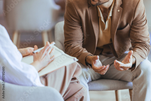 Counseling Session Between a Professional and a Client in an Office