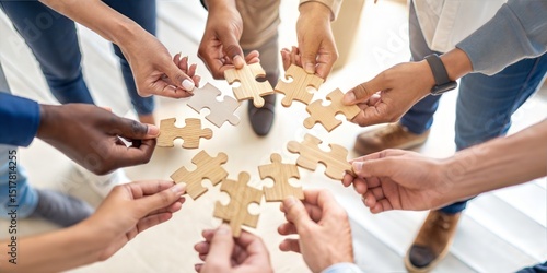 Discussion together teamwork puzzle problem solving finding moving forward ideas