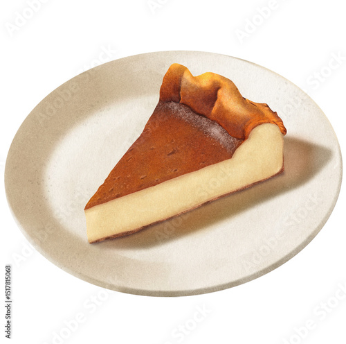 Delicious slice of cheesecake on plate, perfect for dessert lovers