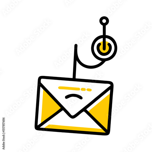 Email phishing icon on transparent background for web and graphic design