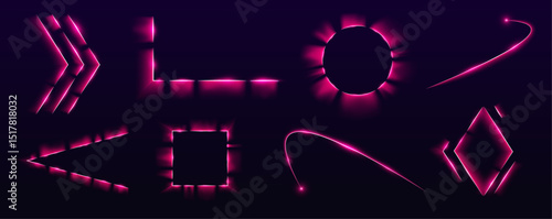 Neon stars and energy bolts illuminate the frame. Sharp edges glow with vibrant blue and purple hues. Excellent for gaming UIs or tech interfaces.	