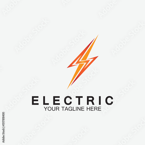 lightning thunderbolt electricity logo design template