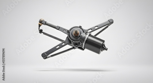 High-Quality 3D Render of a Modern Automotive Windshield Wiper Motor Assembly