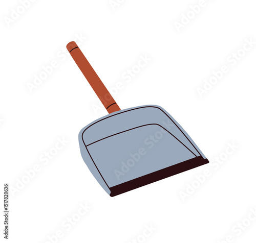 Dustpan for cleaning. Dust pan, manual home tool with handle and scoop, metal...