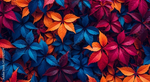 Wallpaper Mural Vibrant autumn leaves background texture Torontodigital.ca