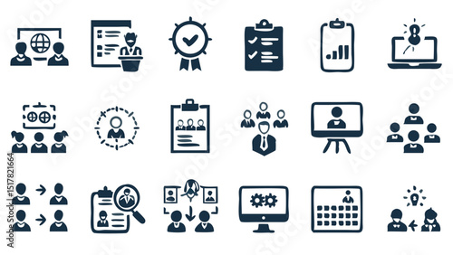 Empowering business operations through strategic management teamwork and visionary leadership on a minimalist dark blue