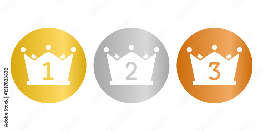 Obraz premium 王冠ランキング円形アイコン
