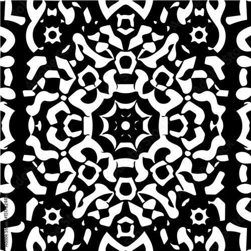 seamless geometric pattern, Interlocking hexagon pattern, seamless geometric black and white design