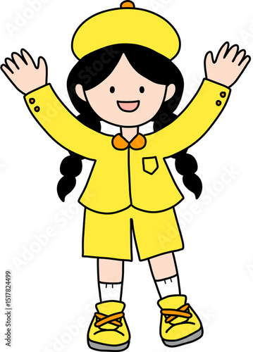 girl with a yellow hat