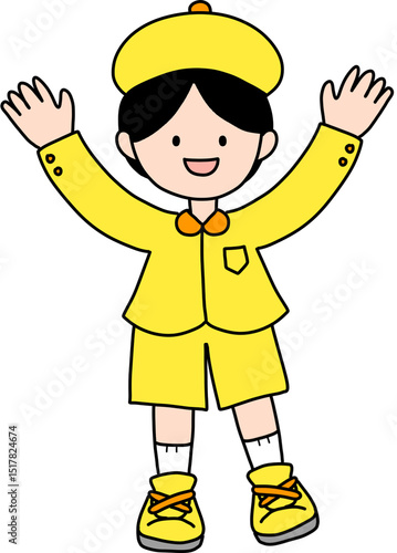 boy in a yellow hat