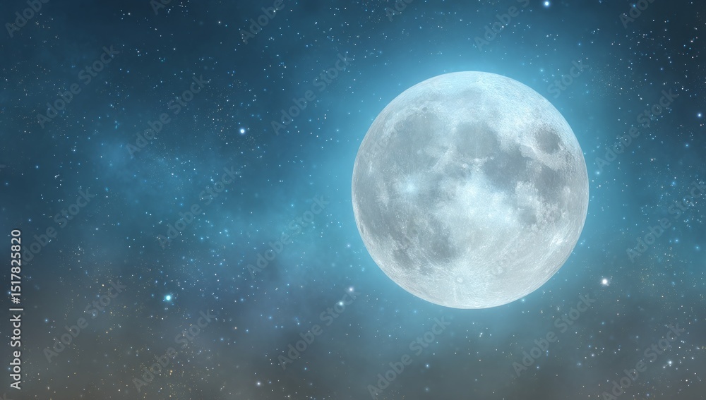 Full Moon in a Starry Night Sky Full Moon in a Starry Night Sky