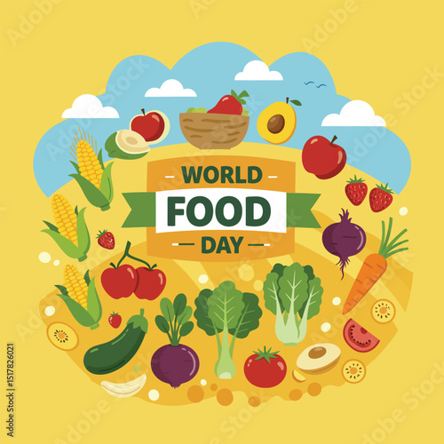 Food Safety Day (WFSD) celebrated on 7 June every year, aims to draw attention and inspire action to help prevent, detect and manage foodborne risks. Vector illustration.