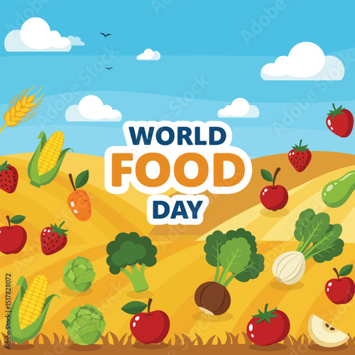 Food Safety Day (WFSD) celebrated on 7 June every year, aims to draw attention and inspire action to help prevent, detect and manage foodborne risks. Vector illustration.