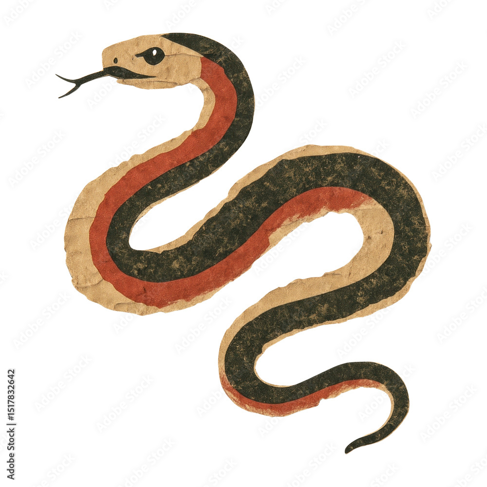 Obraz premium PNG Vintage snake illustration art