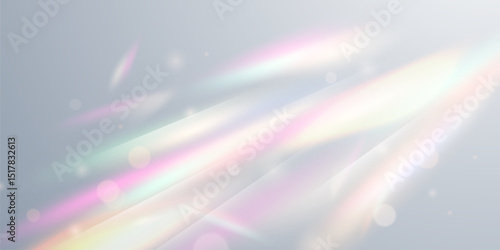 Light effect and zigzag ribbon falling from above on a beam of light, tinsel vector
