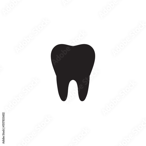 Molar tooth silhouette vector illustration for dental healthcare and orthodontics design