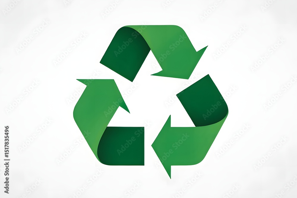 Green Recycling Symbol: A 3D Vector Illustration of the Universal Recycling Sign. Green Recycling Symbol: A 3D Vector Illustration of the Universal Recycling Sign.