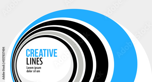 Creative lines vector abstract background, 3D perspective linear graphic design composition, stripes in dimensional rotation poster or banner.