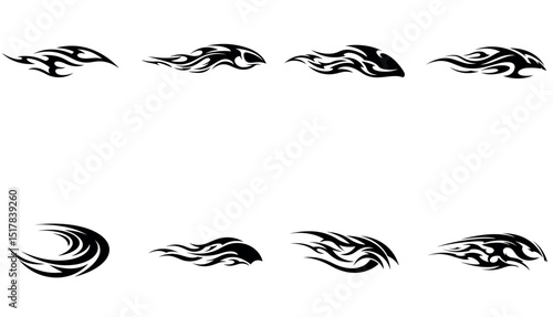 Tribal flame designs tattoo stickers decals graphics set