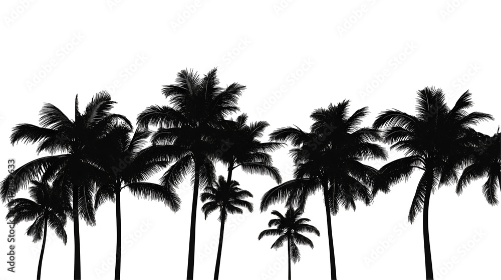 Palm tree silhouettes on a beach Palm tree silhouettes on a beach