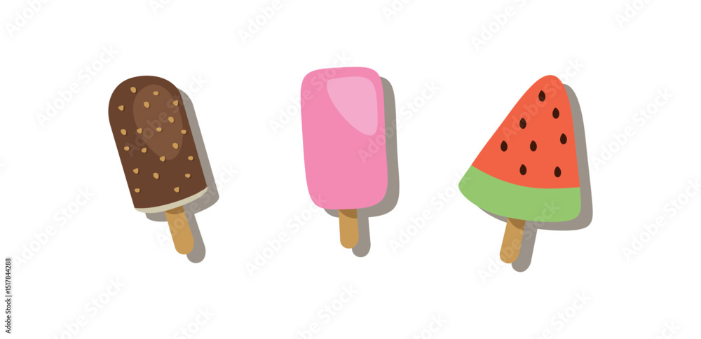 Set tasty ice cream collection Set tasty ice cream collection