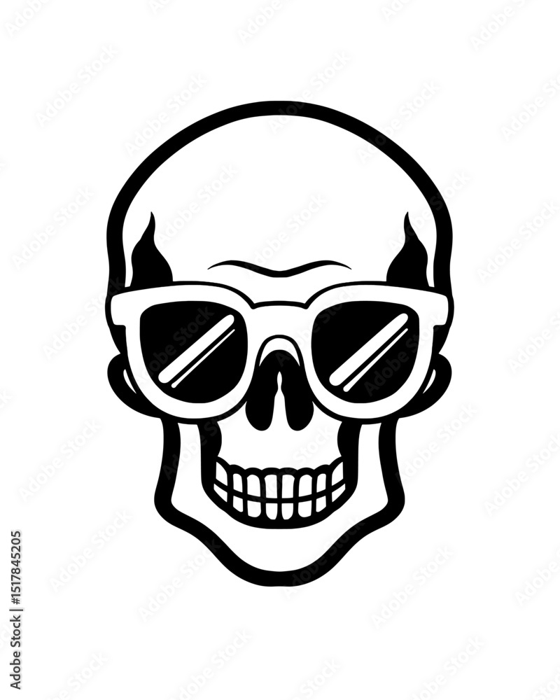 skull icon with various kinds of glasses skull icon with various kinds of glasses
