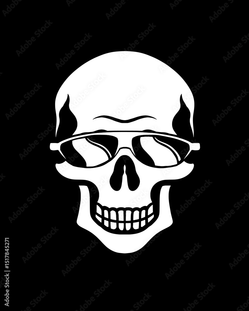 Fototapeta premium skull icon with various kinds of glasses