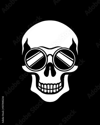 skull icon with various kinds of glasses