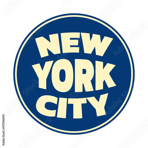 New York City sign. NYC slogan, logo or badge. Vector illustration.