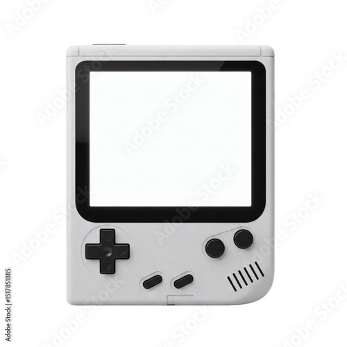 Papier peint Retro handheld game console with blank screen, isolated on transparent backgroun