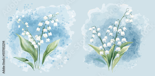Lilies of the valley watercolor