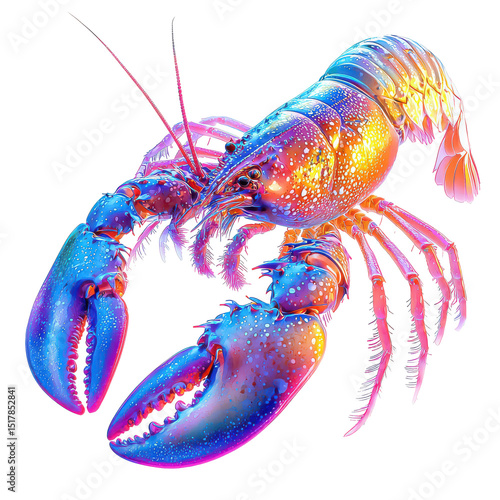 Lobster close up view isolated on transparent background, png