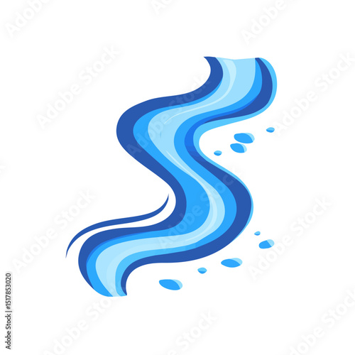 My Simple flat 2D icon river flow isolated on transparent background, vector, flat design, animation design, vector, flat design, animation design, simple flat 2D icon, minimalist design