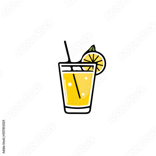 My Simple flat 2D icon lemonade isolated on transparent background, vector, flat design, animation design, vector, flat design, animation design, simple flat 2D icon, minimalist design