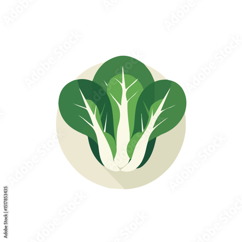 My Simple flat 2D icon bok choy bunch isolated on transparent background, vector, flat design, animation design, simple flat 2D icon, minimalist design, Eps Format