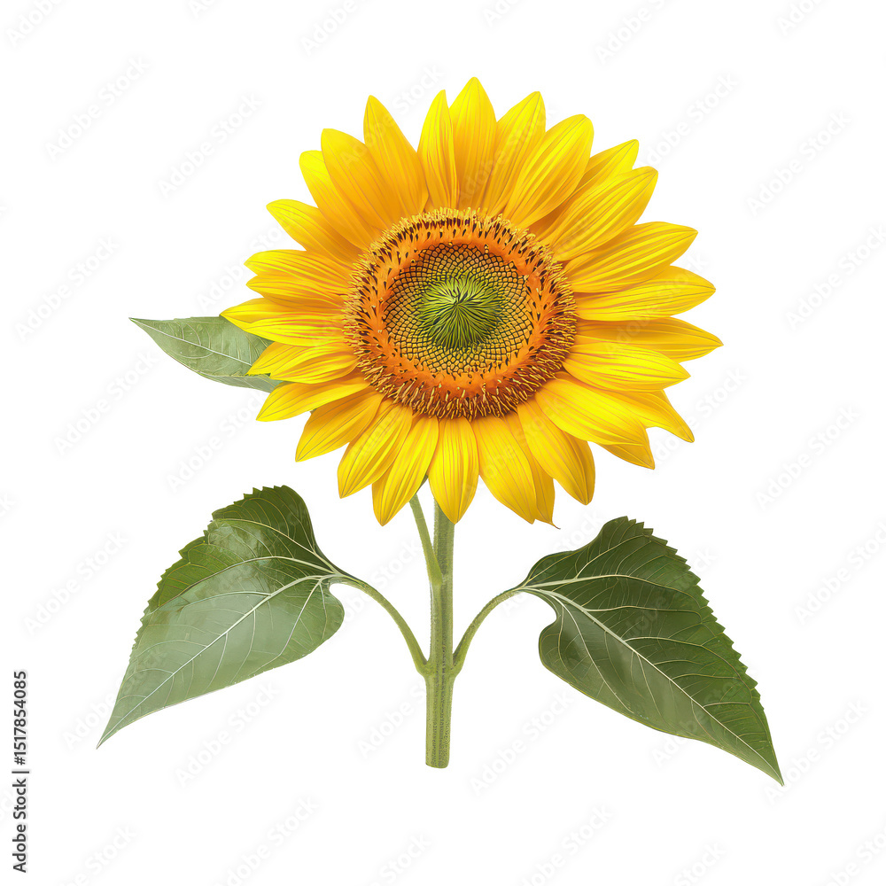 Obraz premium A sunflower isolate isolated on transparent background, png