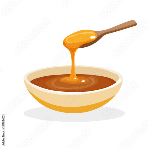 My Simple flat 2D icon caramel syrup isolated on transparent background, vector, flat design, animation design, simple flat 2D icon, minimalist design, Eps Format