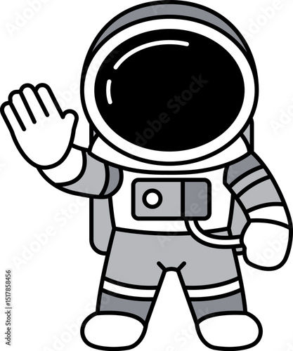 illustration of an astronaut is waving