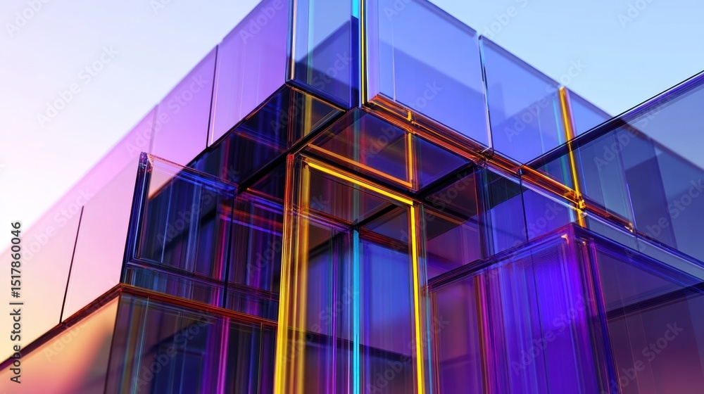 Fototapeta premium Abstract geometric structure of translucent colorful cubes