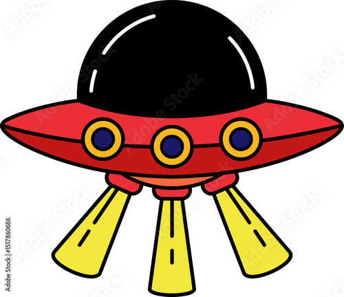 isolate illustration of a spaceship