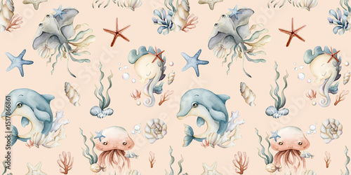 Photography Cute sea animals and plants