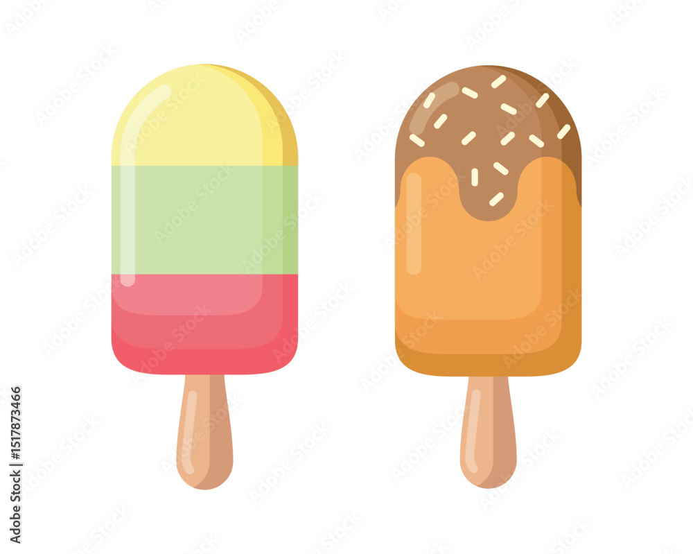 Set tasty ice cream collection Set tasty ice cream collection