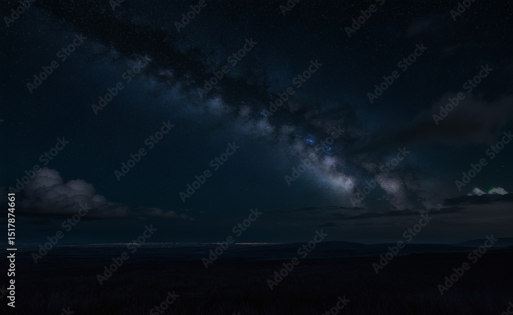 Night Landscape with Stars and Mountains – Milky Way Reflection Night Landscape with Stars and Mountains – Milky Way Reflection
