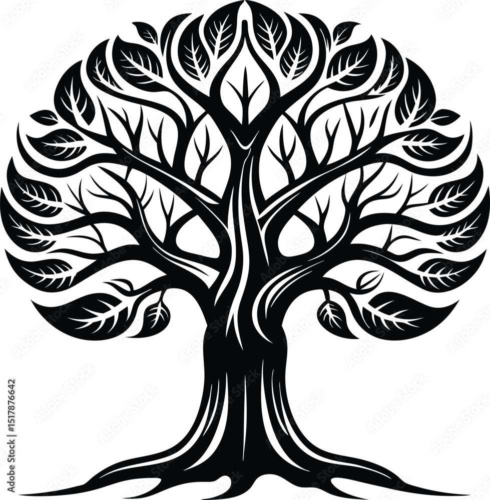 Obraz premium tree silhouette vector illustration 
